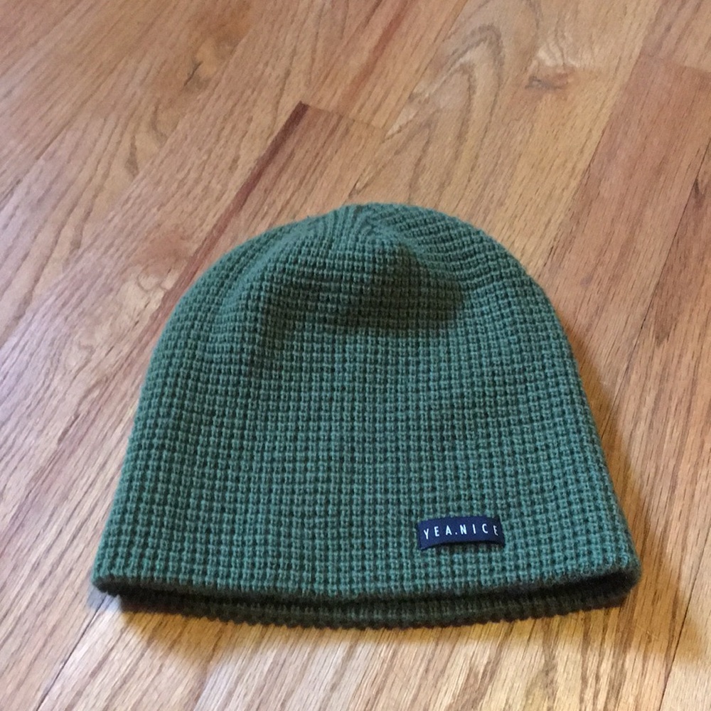 YEA.NICE deep olive green beanie